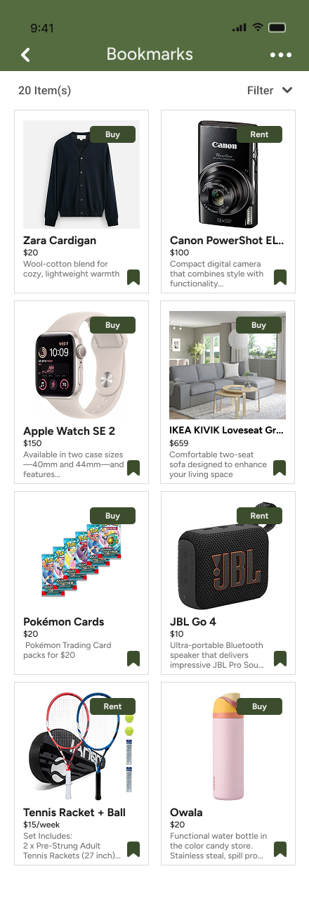 Bookmarked wireframe