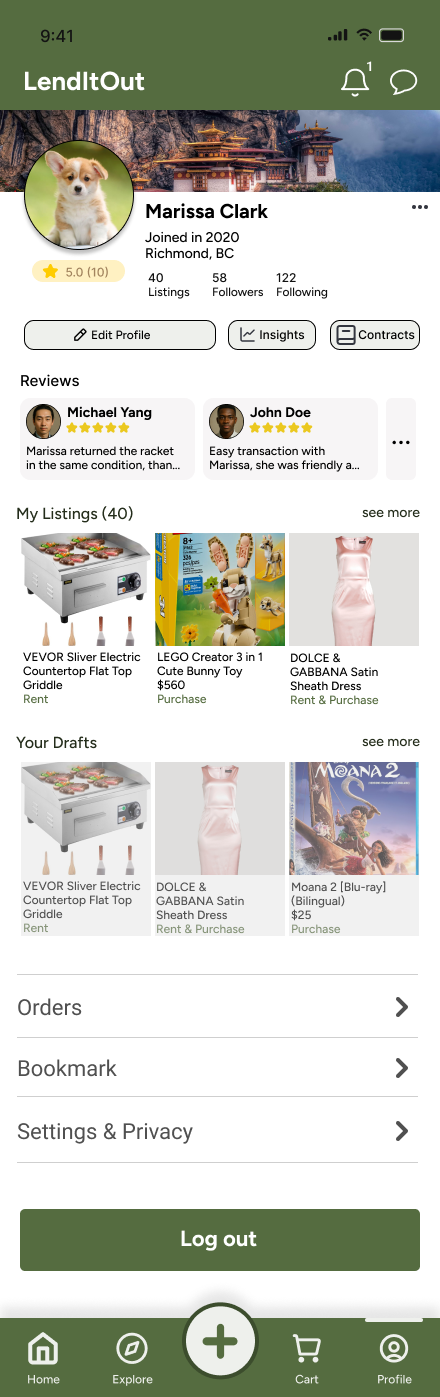 Improved profile layout